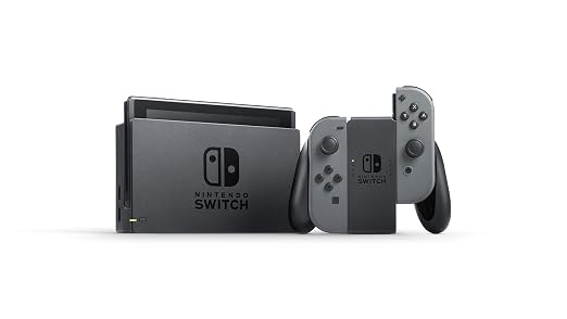 Nintendo Switch Game Console - Black (HAC-001(-01) w/ OEM Gray Joy Cons (Renewed)