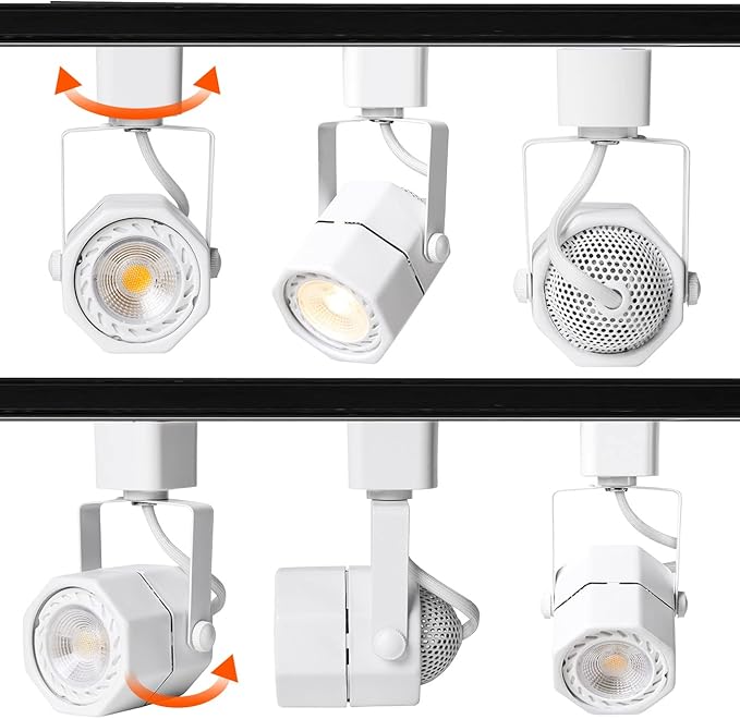 White Track Lighting Heads,10W LED Halo Type Track Light Rail Dimmable Ceiling Track Spotlight for Accent Task Wall Art Accent Lighting 24° (3000K Warm White 6 Pack) (White 8W)