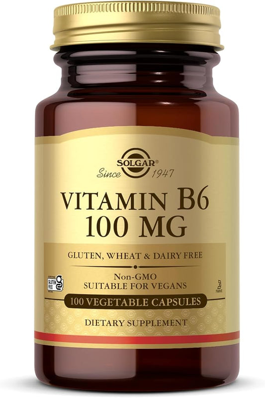 Solgar, Vitamin B6 100 Mg Vegetable Capsules, Count