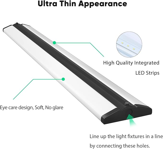 FAITHSAIL 8FT LED Shop Light, 110W LED Wraparound Ultra Slim Strip Lights, 12600 Lumens, 5000k Garage Lighting, 8 Foot LED Strip Light for Office, Workshop, Fluorescent Version Replacement, 2 Pack