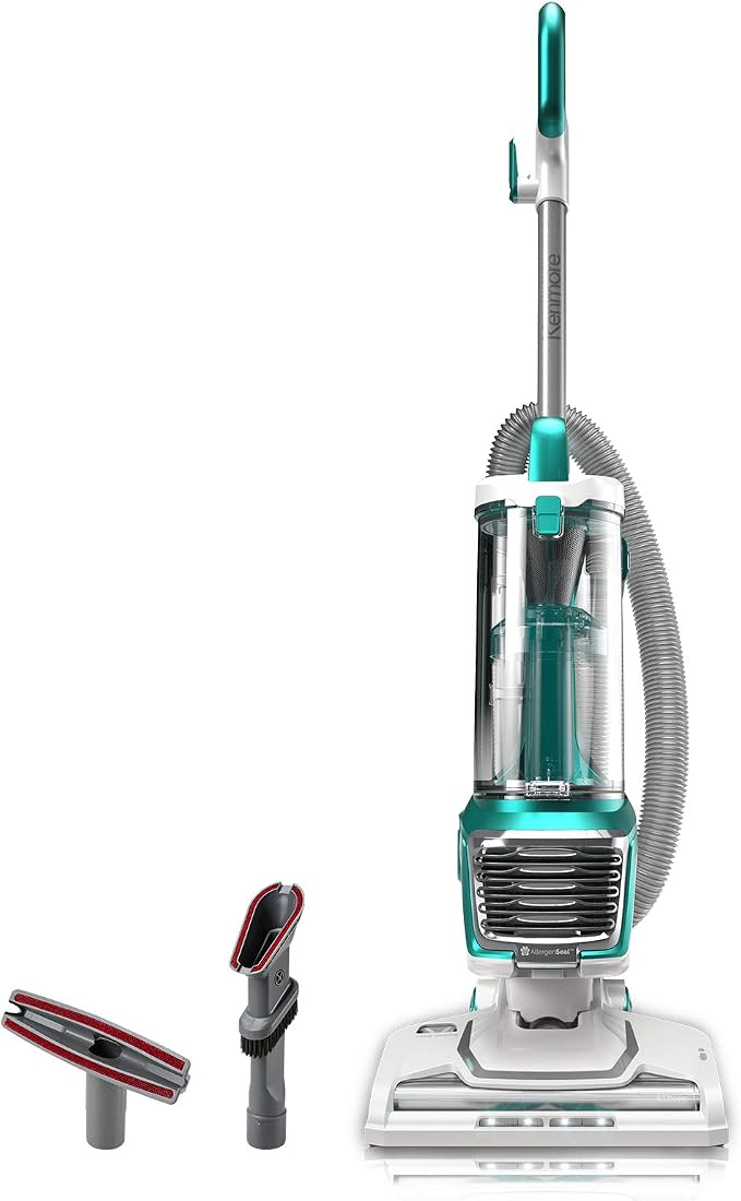 Kenmore DU2012 Bagless Upright Vacuum 2-Motor Power Suction Lightweight Carpet Cleaner with HEPA Filter, 2 Cleaning Tools for Pet Hair, Hardwood Floor, Green