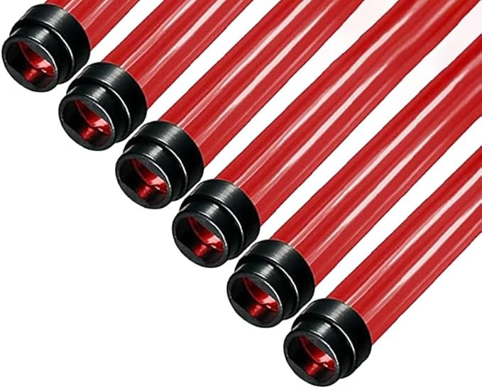 T5 F28 4' | T-5 Tube Lamps Sleeves | 48" Fluorescent Tube Guard with End Caps | 3/4" Wide | Fluorolite Plastics | Color: RED | 6 Pack