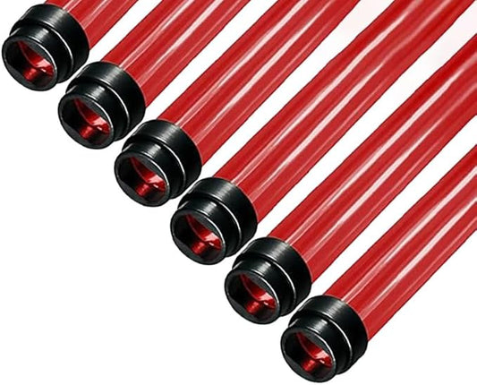 T5 F28 4' | T-5 Tube Lamps Sleeves | 48" Fluorescent Tube Guard with End Caps | 3/4" Wide | Fluorolite Plastics | Color: RED | 6 Pack