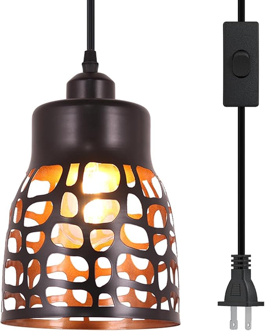 baunoisk Pendant Light Industrial Vintage Pendant Lamp Retro Farmhouse Ceiling Hanging Light Fixture Black Metal Creative Geometric Diamond Shade Pendant Lighting for Kitchen Island