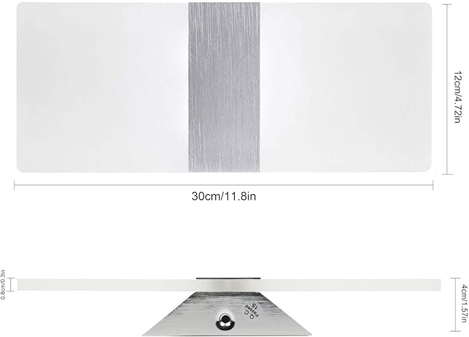 ChangM Modern Wall Sconce 12W, Set of 2 LED Wall Lamp Warm White, Acrylic Material Hardwired Wall Mounted Wall Lights