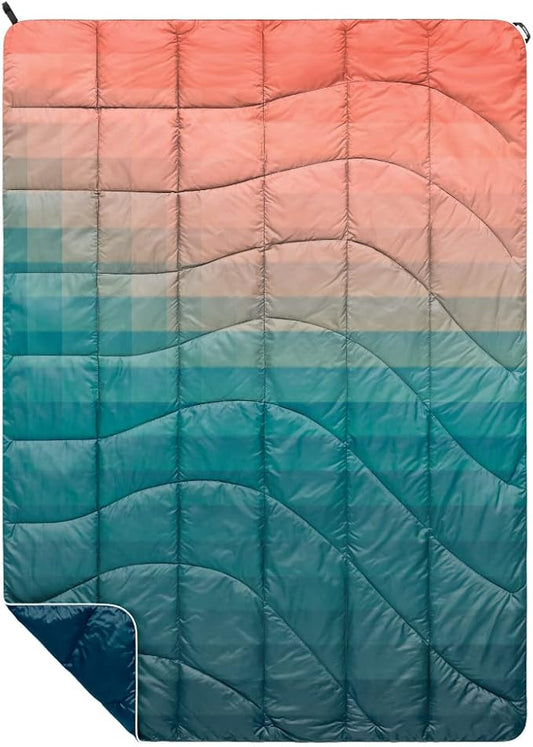Rumpl NANOLOFT Puffy Blanket - Patina Pixel Fade - Travel