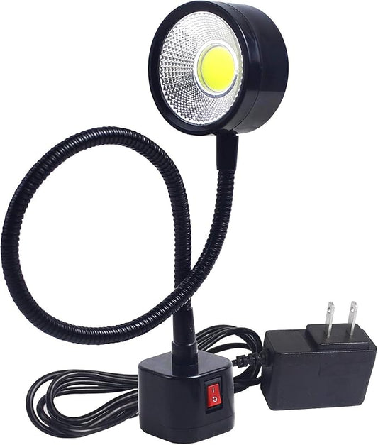 Led Magnetic Work Light 300mm Flexible Gooseneck lamp 500 Lumens 120 Volt for Sewing Machine Lathe Milling Drill Press Industrial Lighting