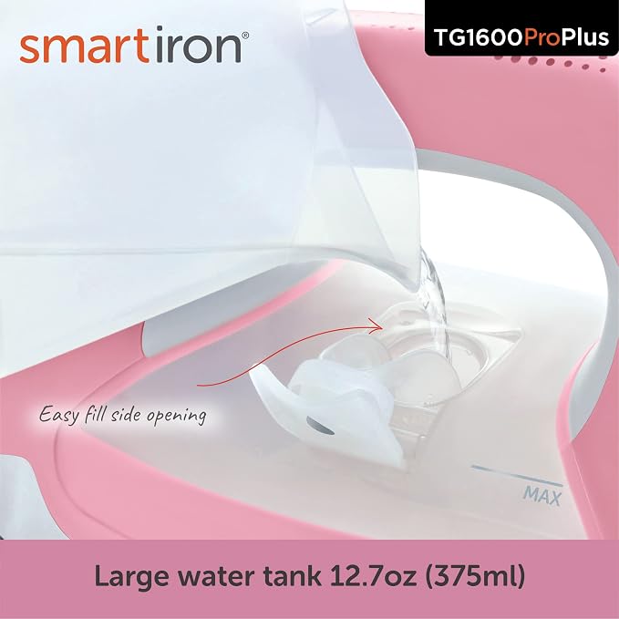 oliso TG1600 ProPlus Auto-Lift Steam Iron - Sewing Quilting & Clothes Ironing – 1800W, Rosé