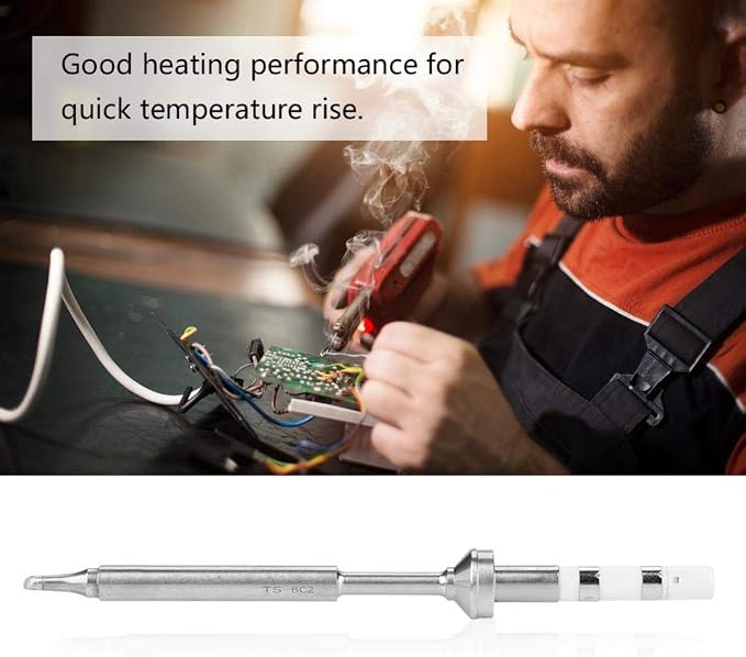 Mini Stainless Steel Soldering Iron Tips Replacement for TS100 TS-BC2 with Precision Fit and Corrosion Resistance for Electronics Repair Technicians and Hobbyists