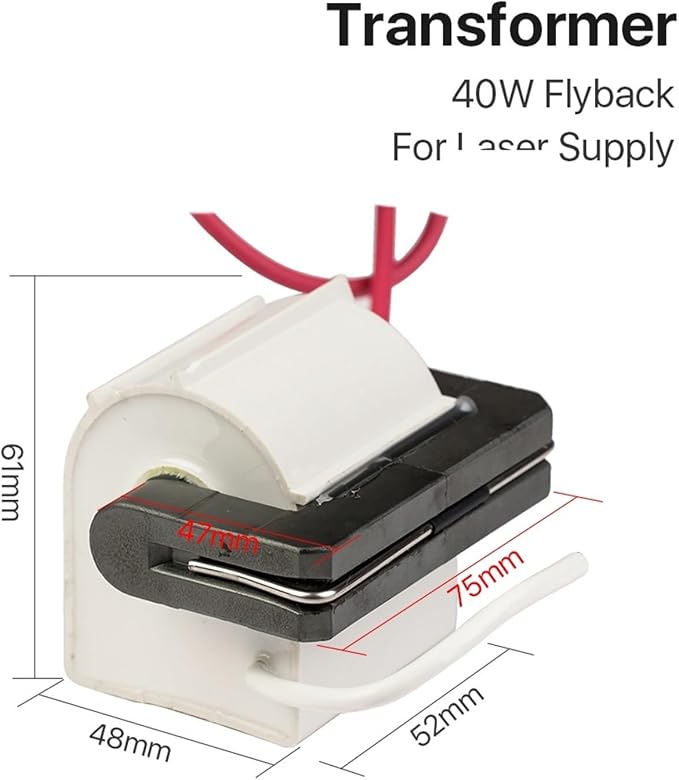 40W High Voltage Flyback Transformer Model C for CO2 40W Lasering Power Supply