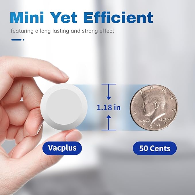 Vacplus Comprimés nettoyants pour cuvette de toilettes, lot de 30, nettoyants automatiques pour cuvette de toilettes avec eau de Javel pour désodoriser et détartrer, nettoyant pour salle de bain contre les taches tenaces