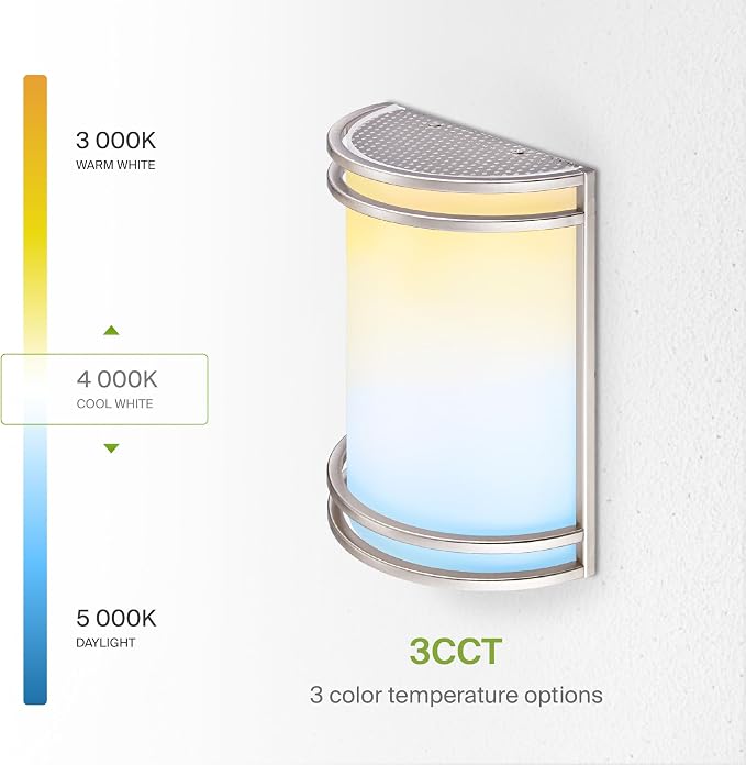 ASD Indoor LED Wall Sconce Lights - 10 Inch 15W Brushed Nickel Modern LED Wall Sconces Hardwired - ETL Dimmable 3000K 4000K 5000K Adjustable Sconce Light Fixture for Bedroom, Hallway