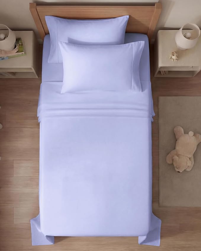 Twin 4 Piece Sheet Set - Comfy Breathable & Cooling - Ultra Soft Hotel Luxury Bedding Set w/ 8-16 Inch Deep Pockets - 1 Flat & 1 Fitted Sheet & 2 Pillowcases - Wrinkle Free and Easy Care - Lavender
