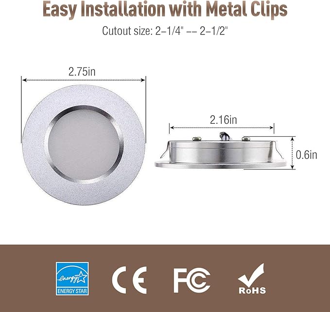 ALOVECO LED RV Ceiling Interior Lights, 12V LED Lights for RV 2700-6000K 12V Recessed Lights Remote Control Dimmable Waterproof Camper Interior Lighting for Boat Motorhome Yacht 6 Packs