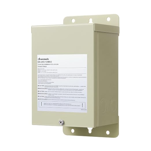 DEWENWILS 200W Low Voltage Landscape Transformer, Pool Light Transformer 120V to 12V/13V/14V AC, Swimming Lighting, Spa & Fountain Lights, Outdoor Use, Waterproof