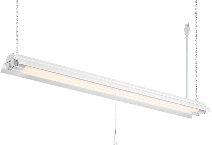 Designers Fountain 2-Lights Shop Light Fixture, 4 ft T8 LED Hanging Ceiling Lighting for Garage, Work Bench, Workshop and Utility Room, White Tubes, SL602T1840
