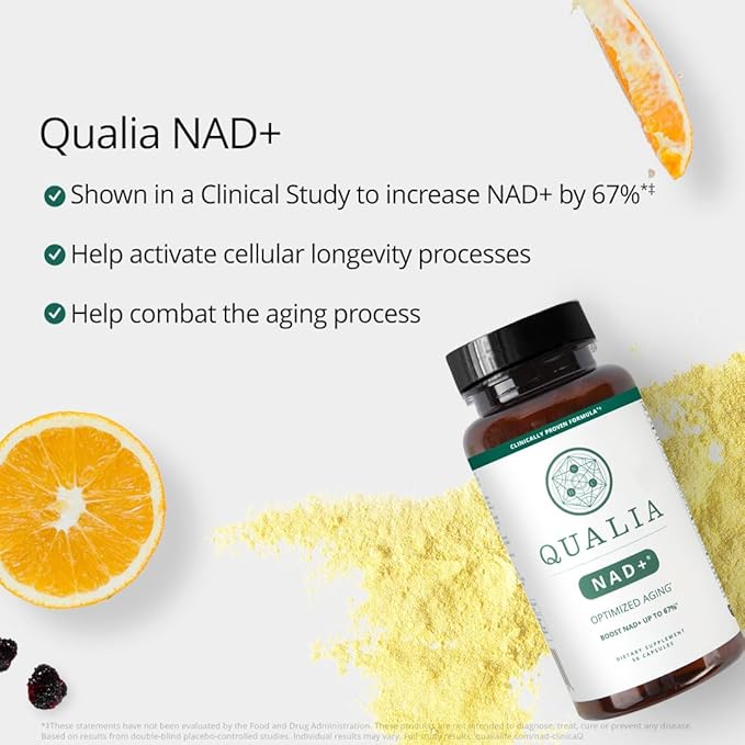 クオリアNADサプリメント—NAD+を最大67%増加させることが臨床的に証明済み。加齢、エネルギー、集中力を最適化。エリートNAD+ブースター成分：ニコチンアミド リボシド（NIAGEN）、ナイアシン、ナイアシンアミド（1ヶ月分）