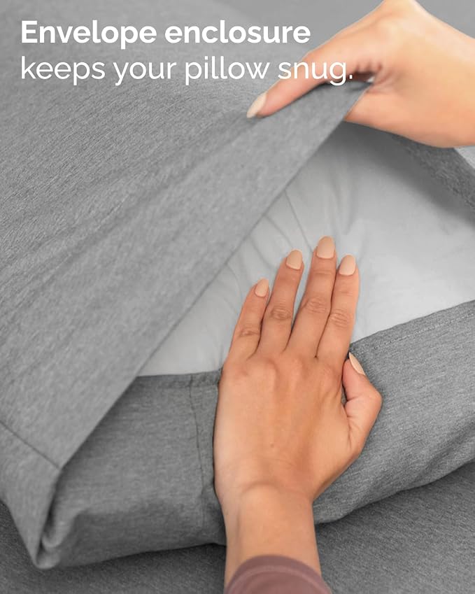 Twin 4 Piece Sheet Set - Comfy Breathable & Cooling - Soft Hotel Luxury Bedding Set with 8-16 Inch Deep Pockets - 1 Flat & 1 Fitted Sheet & 2 Pillowcases - Wrinkle Free & Easy Care - Heathered Grey