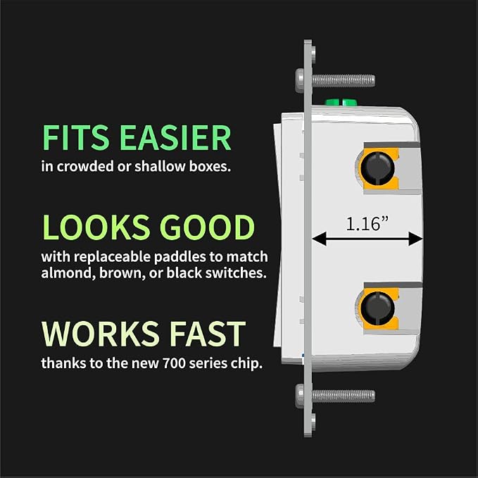 Zooz 800 Series Z-Wave Long Range S2 Dimmer Switch ZEN77 800LR, White | Simple Direct 3-Way and 4-Way Solution (Works with Regular Switches, No Aux Switch Needed) | Z-Wave Hub Required