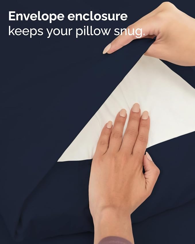 Twin 4 Piece Sheet Set - Comfy Breathable & Cooling - Ultra-Soft Hotel Luxury Bedding Set with 8-16 Inch Deep Pockets - 1 Flat & 1 Fitted Sheet & 2 Pillowcases - Wrinkle Free & Easy Care - Navy Blue