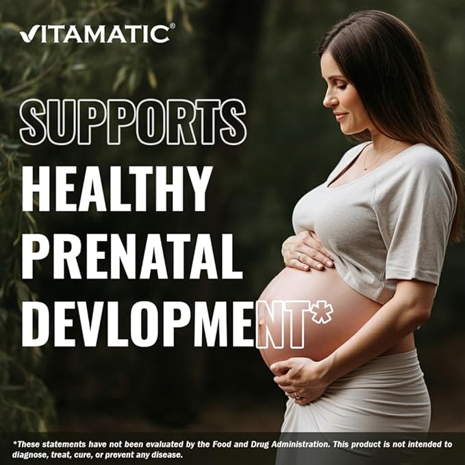 Vitamatic Folic Acid 1000 mcg (1 mg) – 240 Vegetarian Tablets (Pack of 2) 1667 mcg DFE – Vitamin B9 for Prenatal, Heart & Cellular Health