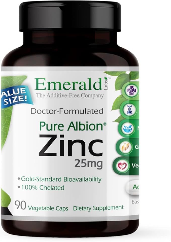 EMERALD LABS Vitamin D3+K2 (60 Caps) & Zinc 25mg (90 Caps) - Bone Health, Heart Support, Immune Support, Digestive Health, Oxidative Stress Support - Gluten-Free