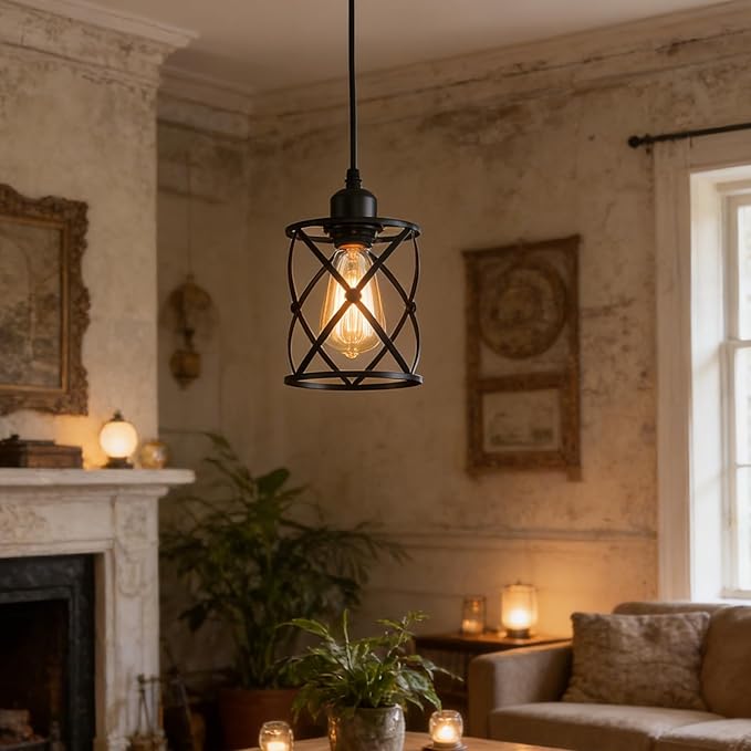 Farmhouse Pendant Lighting,Chandelier Industrial Pendant Light, Modern Kitchen Island Lights Fixtures Ceiling Hanging Dining Room Living Room