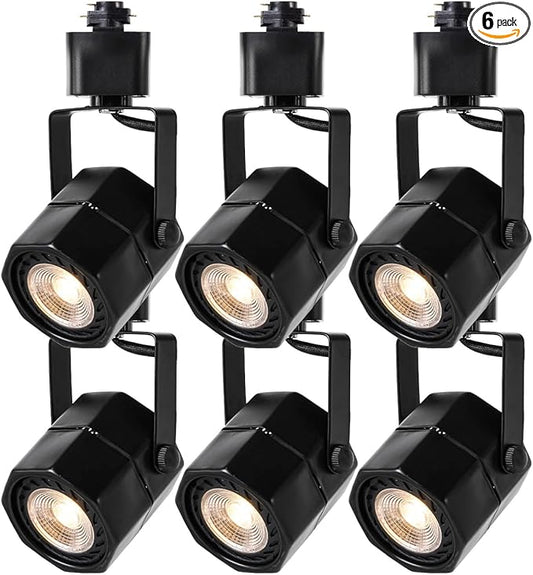 10W LED Track Lighting Heads,Dimmable LED Track Light Heads H Type Track Lights Fixtures for Accent Task Wall Kitchen,Retail, Grocery, 36° 6 Pack(3000K Warm White)