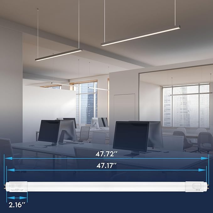 LUXRITE 4FT LED Tube Light, T8, 12W/15W/18W, 5CCT 3000K-6500K, 1620/1950/2250LM, 220°, Ballast Compatible or Bypass, Single/Double End, Fluorescent Replacement Damp Rated UL and DLC Listed (30 Pack)