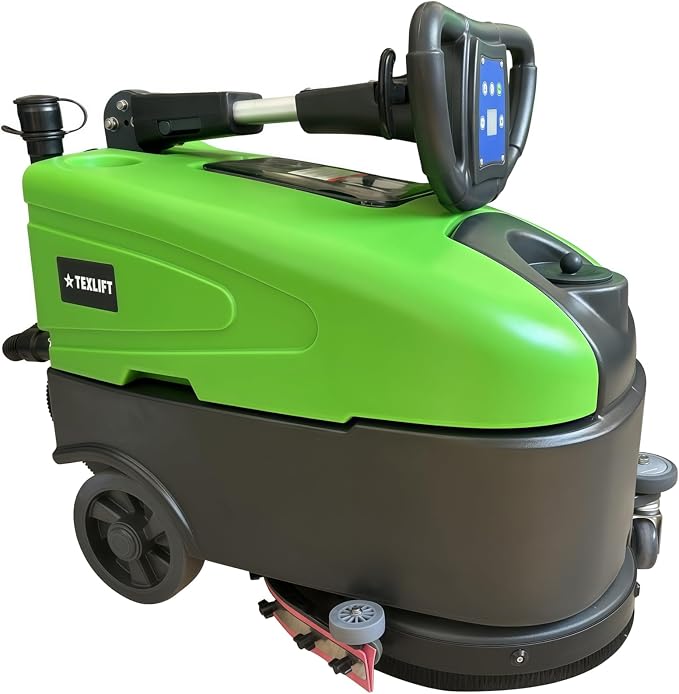 Walk-Behind Commercial Floor Scrubber Machine, 16″ Cleaning Width, 24V Battery Powered Scrubber Dryer with 7 Gal Tank for Retail, Office & Facility Floor Cleaning (US-TX-SB17)