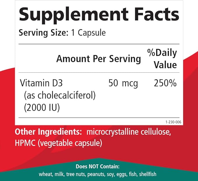 PURE ESSENCE LABS Vitamine D 2000 UI - Meilleur soutien immunitaire pour adultes - Vitamines biologiques et naturelles - Renforceur d'immunité et compléments alimentaires (30 gélules)