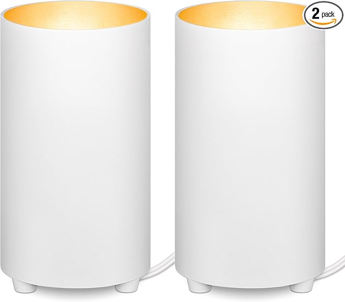 SUNVIE 2 Pack Up Lights Indoor Floor Can Light, Uplighting Indoor Spotlight Accent Lighting with 2700K GU10 LED Bulbs, 5W Uplights Floor Spot Light for Home Plant, 5.9 FT Plug Cord & Foot Switch
