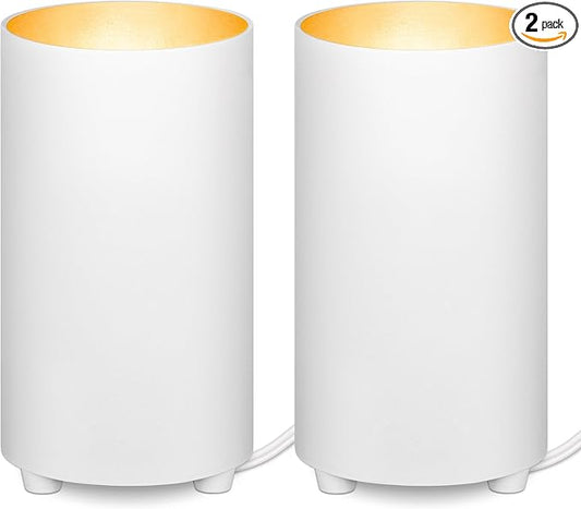 SUNVIE 2 Pack Up Lights Indoor Floor Can Light, Uplighting Indoor Spotlight Accent Lighting with 2700K GU10 LED Bulbs, 5W Uplights Floor Spot Light for Home Plant, 5.9 FT Plug Cord & Foot Switch