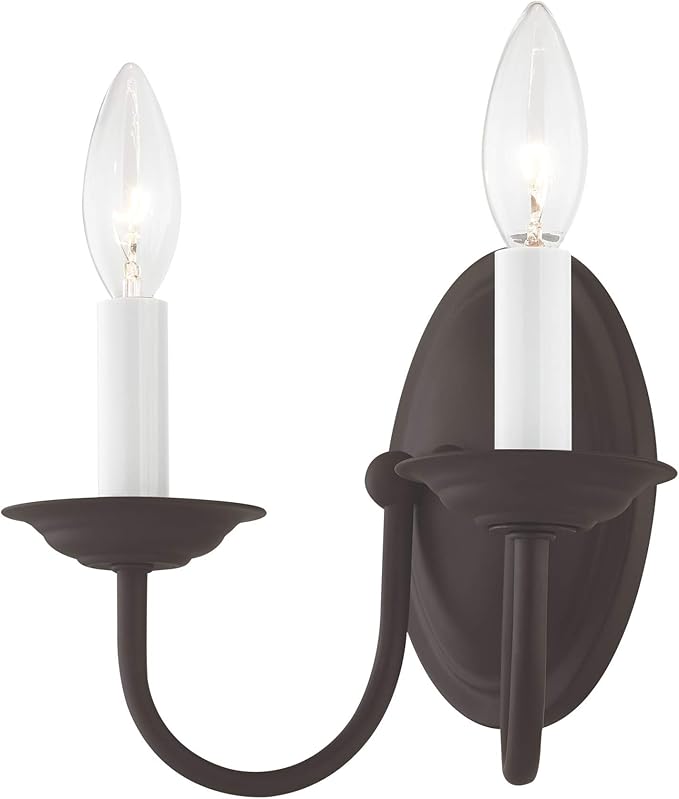 Livex Lighting 4152-04 Home Basics 2 Light Black Wall Sconce