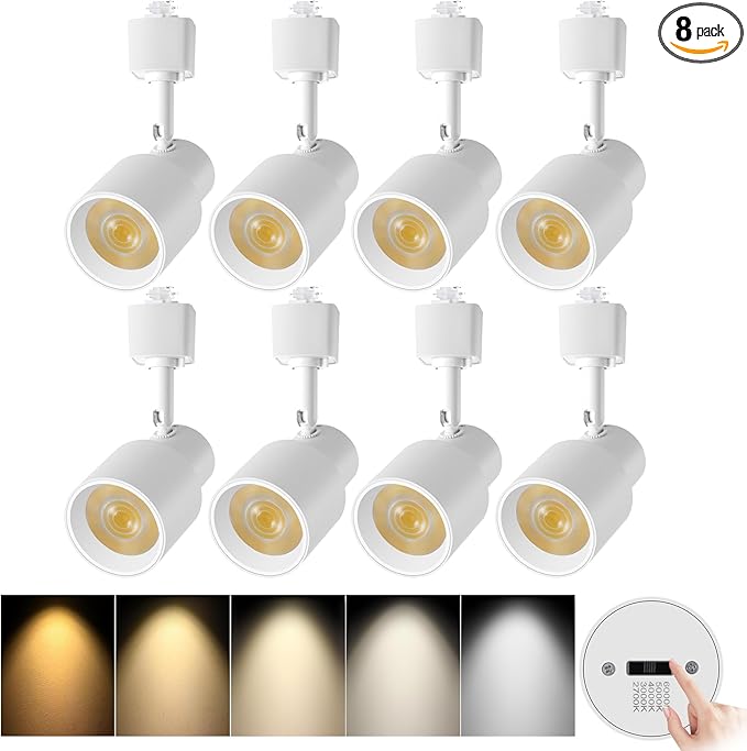 10W 5-Color H Track Lighting Heads Dimmable H Type LED Track Lighting Heads White Bright Track Lights Compatible With H Type Rail For Kitchen Ceiling Spotlight, Fashion Shop, Art Gallery 8Pack