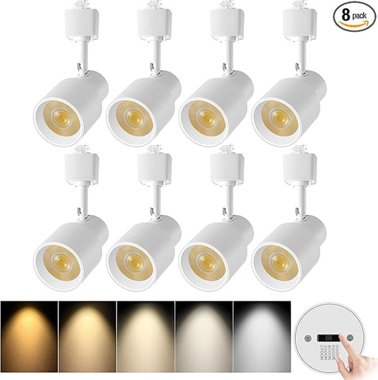10W 5-Color H Track Lighting Heads Dimmable H Type LED Track Lighting Heads White Bright Track Lights Compatible With H Type Rail For Kitchen Ceiling Spotlight, Fashion Shop, Art Gallery 8Pack
