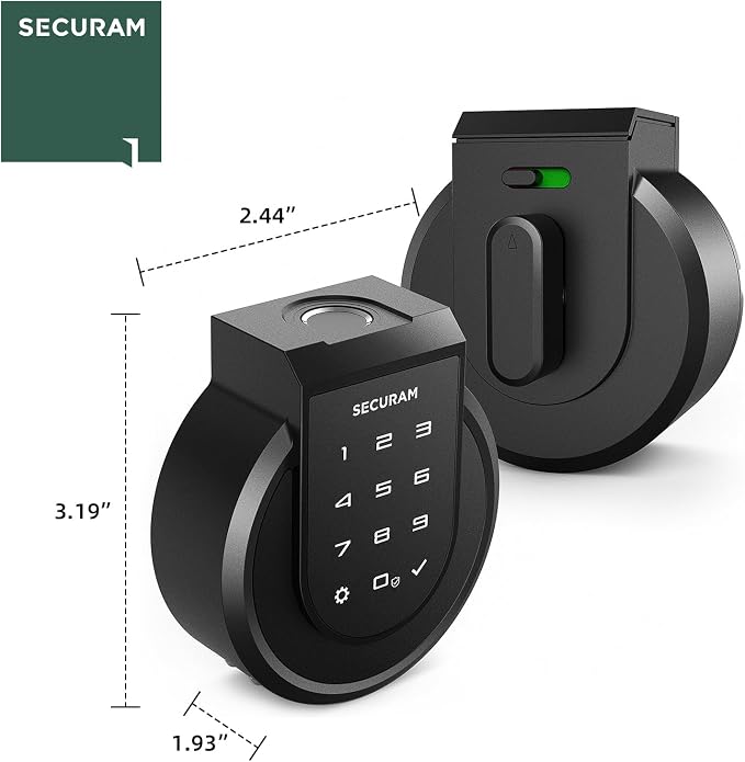 SECURAM Smart Lock Touch - Fingerprint & WiFi Smart Door Lock, Keyless Entry with App Control, Bluetooth Electronic Deadbolt, Compatible with Alexa & Google Home, Keypad Code, Black