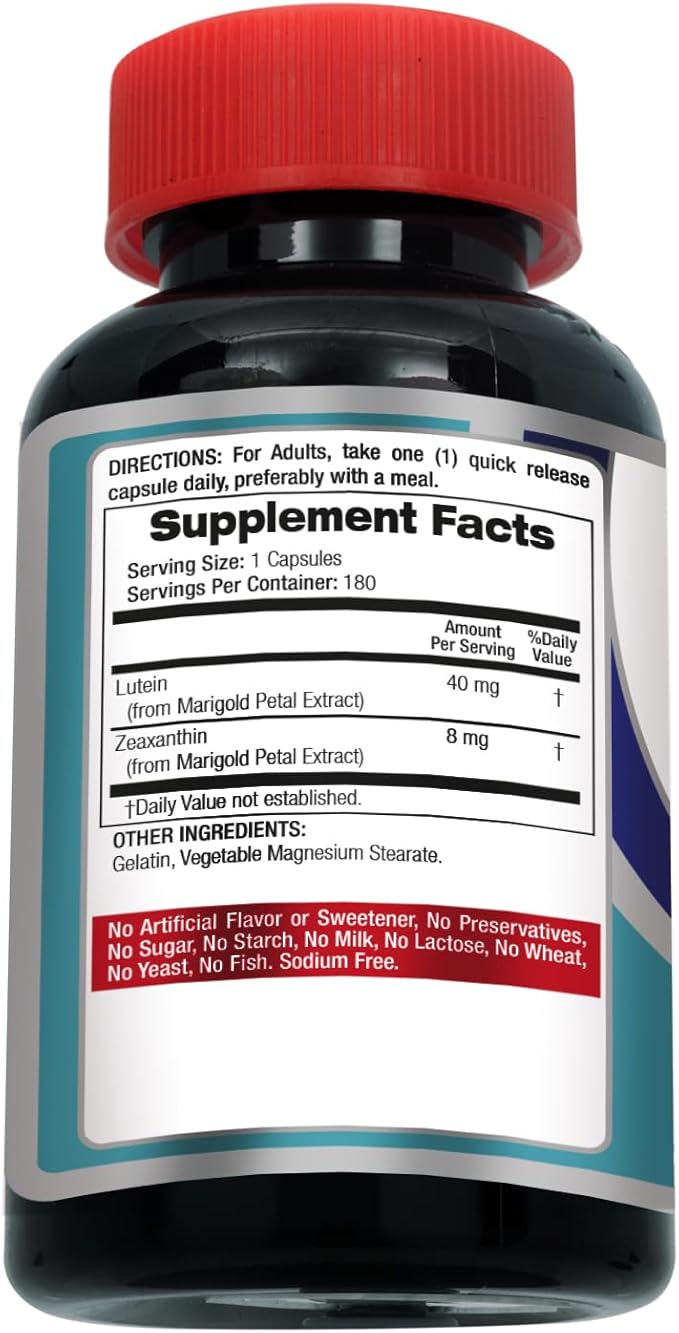 FITO MEDIC'S Lab Lutein Supplement with Zeaxanthin, 180 Capsules, Botanical Formula