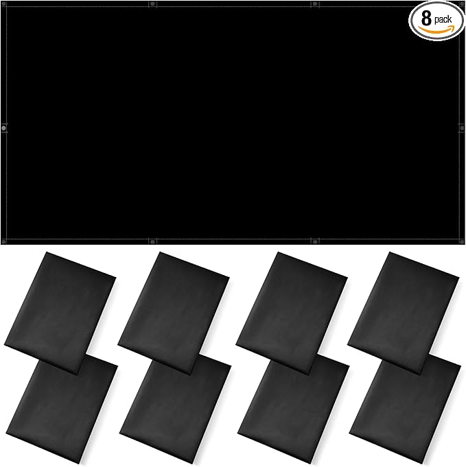 ANGSYLTH 8 Pcs Fluorescent Light Covers - 4 x 2 Feet Covers for Ceiling Lights, 8 x 10 Magnetic Light Filters for Classroom, Office, Hospitals (Black)