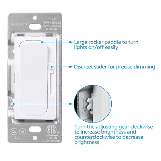 TORCHSTAR 0-10V LED Dimmer Switch, Single-Pole or 3-Way Light Switch, 120-277V for Dimmable LED Panel Light Linear Light, ETL Listed, Pack of 2