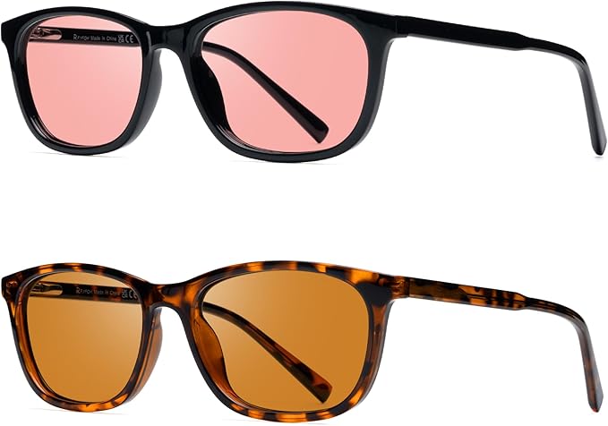 FL-Rose Tinted Blue Light Blocking Glasses for Migraine, Light Sensitivity, Photophobia & Fluorescent Glare JF6238