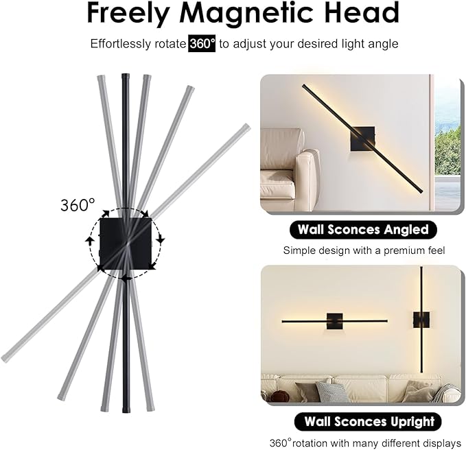 15800 mAh Battery Operated Wall Sconces with Remote Control Dimmable Wall Sconces Set of Two 3000K LED Matt Black Wireless Wall Light Battery Powered Cordless Rechargeable Sconces Wall Decor Set of 2