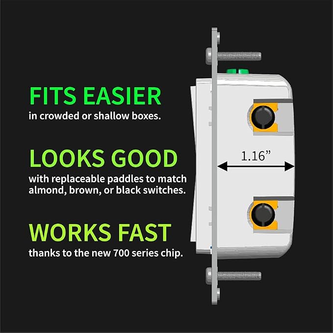 Zooz 800 Series Z-Wave Long Range S2 On Off Switch ZEN76 800LR, White | Simple Direct 3-Way and 4-Way Solution (Works with Regular Switches, No Aux Switch Needed) | Z-Wave Hub Required