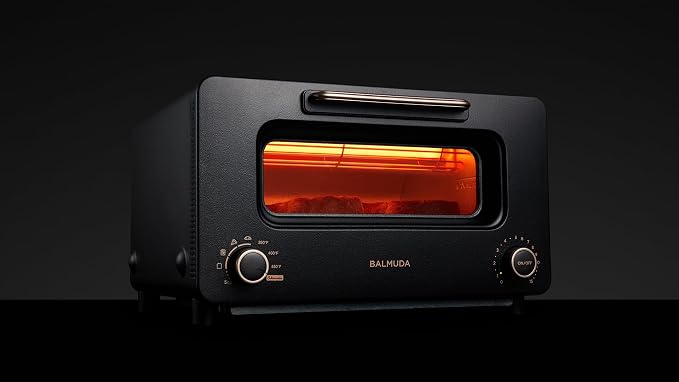 BALMUDA The Toaster Pro | Steam Oven Toaster | Compact Size 14.1″W × 12.6″D × 8.2″H | 6 Modes: Shokupan, Golden Toast, Pizza, Croissant, Oven, Salamander Grill | (Baking Tray Sold Separately) | Black