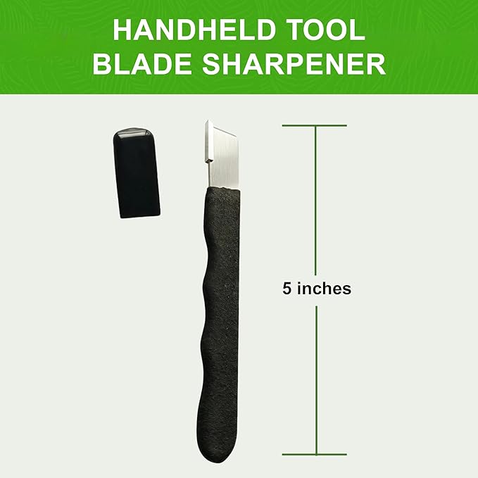 Garden Guru Garden Tool Blade Sharpener - 5" Handheld & Multi-Purpose Solid Carbide Sharpener w Protective Cover, Ergonomic Non-Slip Handle for Pruners Loppers Shears Knives Scissors Axe - 4 Pack