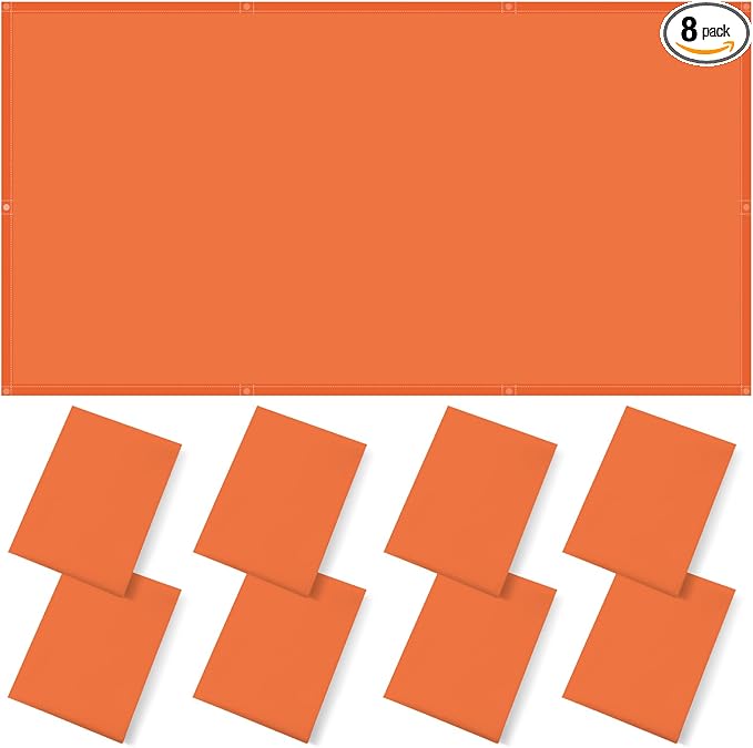 ANGSYLTH 8 Pcs Fluorescent Light Covers - 4 x 2 Feet Covers for Ceiling Lights, 8 x 10 Magnetic Light Filters for Classroom, Office, Hospitals (Amber)