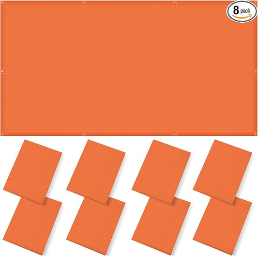 ANGSYLTH 8 Pcs Fluorescent Light Covers - 4 x 2 Feet Covers for Ceiling Lights, 8 x 10 Magnetic Light Filters for Classroom, Office, Hospitals (Amber)