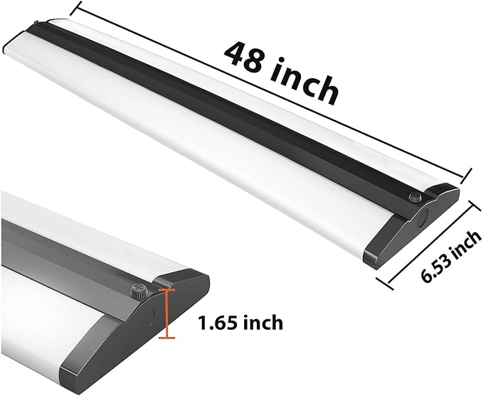 FAITHSAIL 4FT LED Wraparound Light Fixture Ceiling Mount, Ultra Slim 50W LED Garage Light Flush Mount, 4000K Neutral White, 5500 Lumens, Fluorescent Fixtures Replacement, 1 Pack