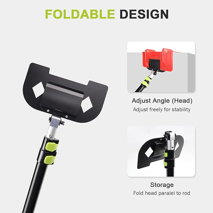 HUAALIUCHE 8 Foot Extension Handle for Board Corner Protector, Foldable Cargo Load Corner Protector V Edge Guards Handle ，Upgraded Spring-Steel Secure Grip -Large Head, 1 Pack