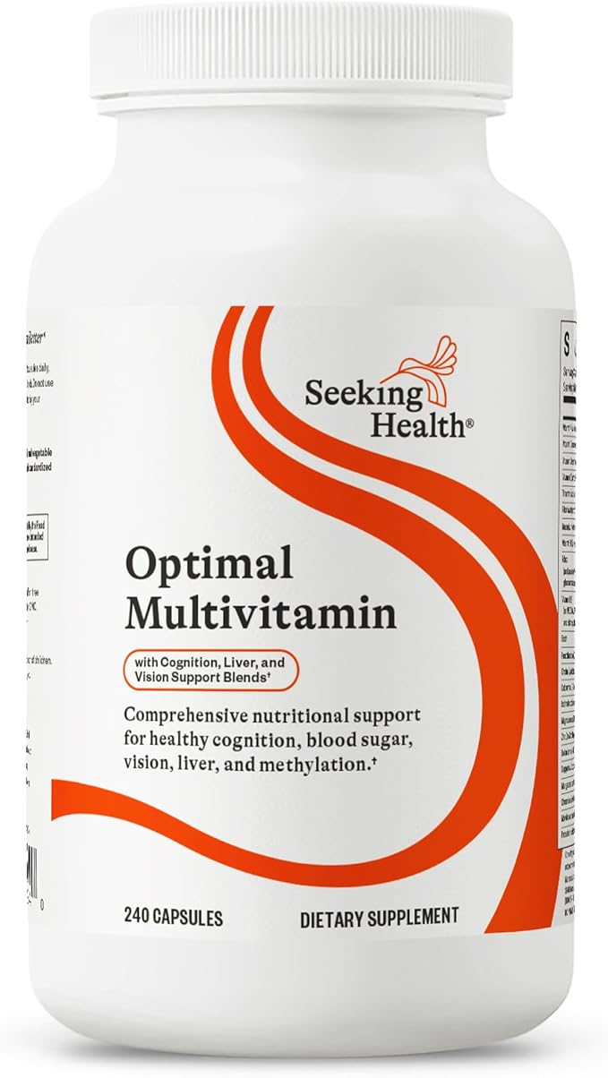 Seeking Health 最適マルチビタミン、活性型B群ビタミンおよびL-5-MTHF、リボフラビン、B6、バイオアベイラブル葉酸とB12、CoQ10、メチル化サポート、ベジタリアン（240カプセル）